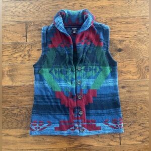 Chaps Denim Southwestern Western Knit Vest - Tribal Pattern - Large